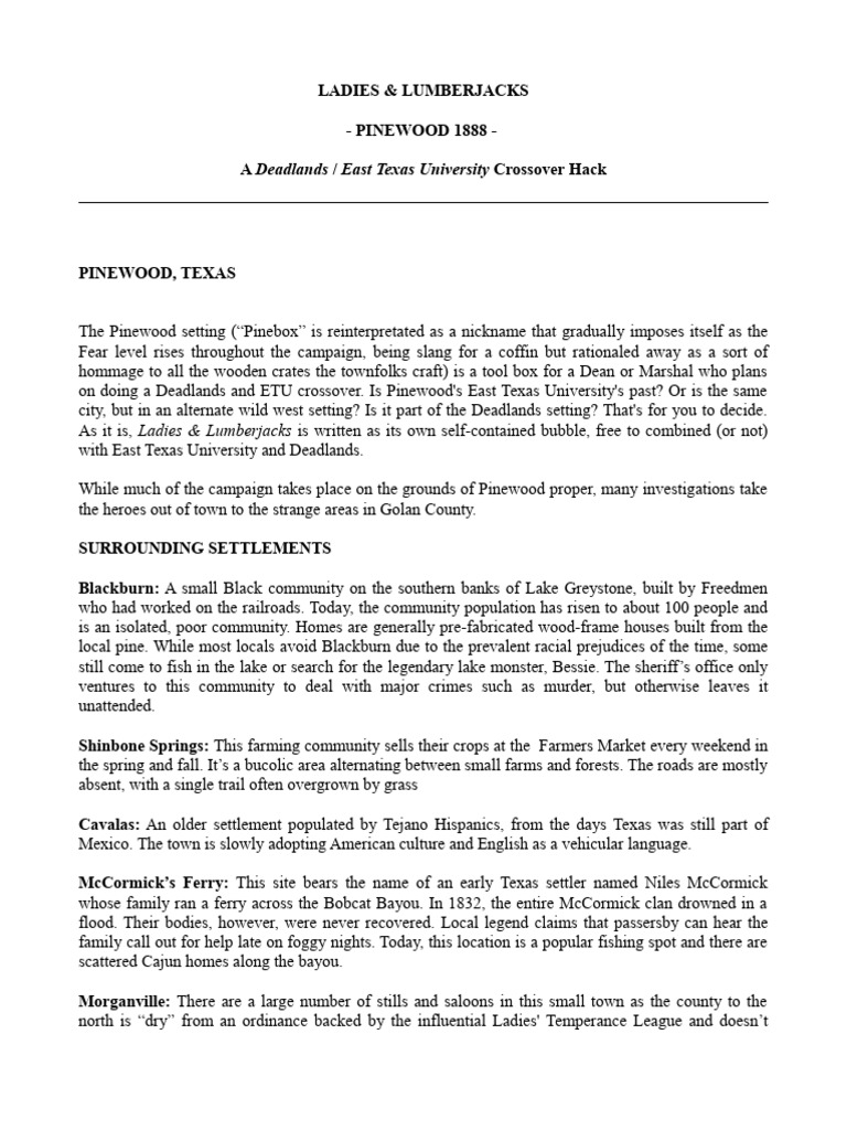Etu Pinewood1888 ETU Deadlands Crossover Notes Version1 | PDF