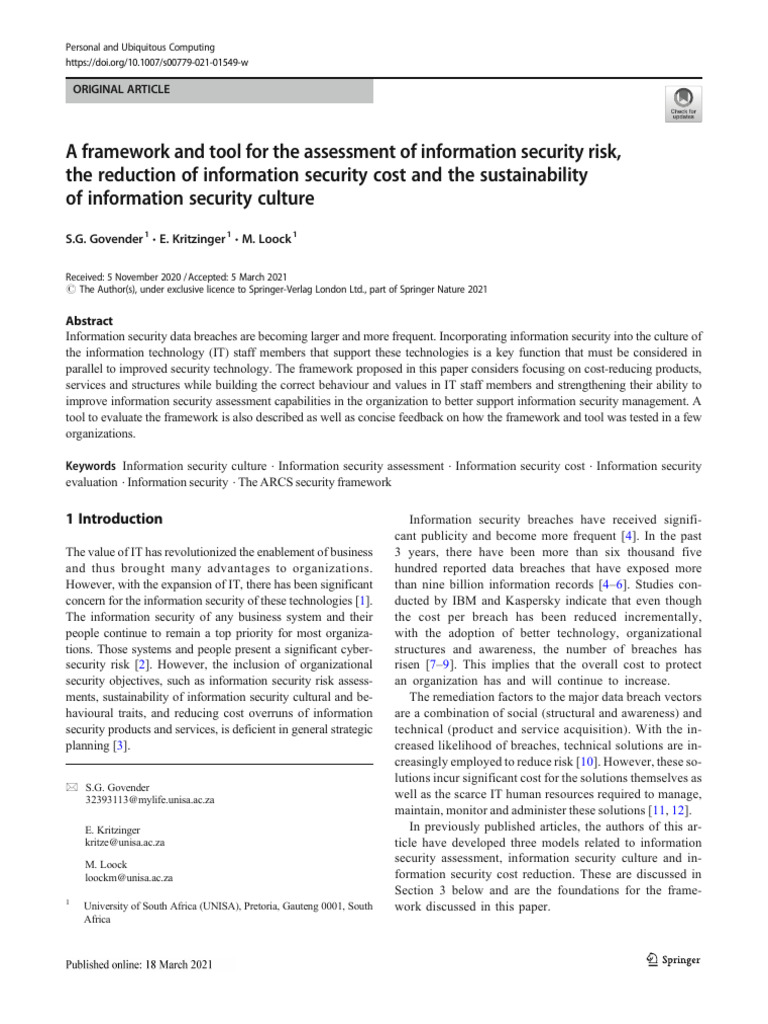 Information Security Risk Assessment Framework | PDF | Information ...