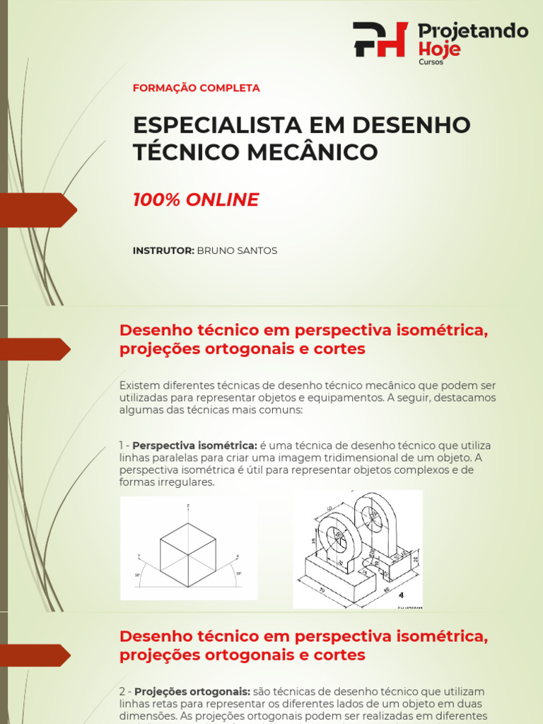 Aula 3 Tipos de Desenho Técnico Mecânico | PDF | Desenho | Desenho técnico