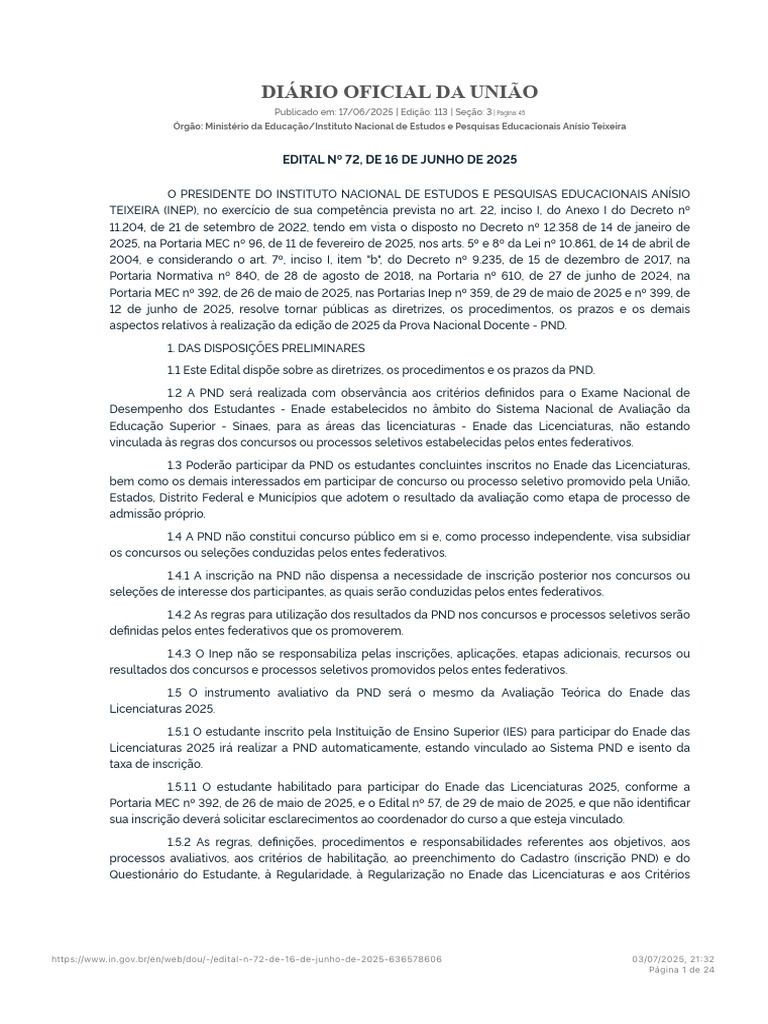 Edital PND 2025: Diretrizes e Prazos | PDF | Surdez | Acessibilidade