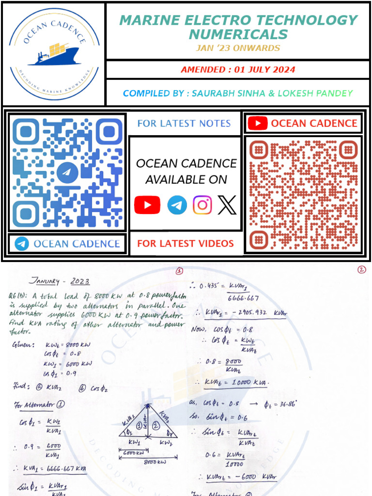 Marine Electro Technology Numericals | PDF