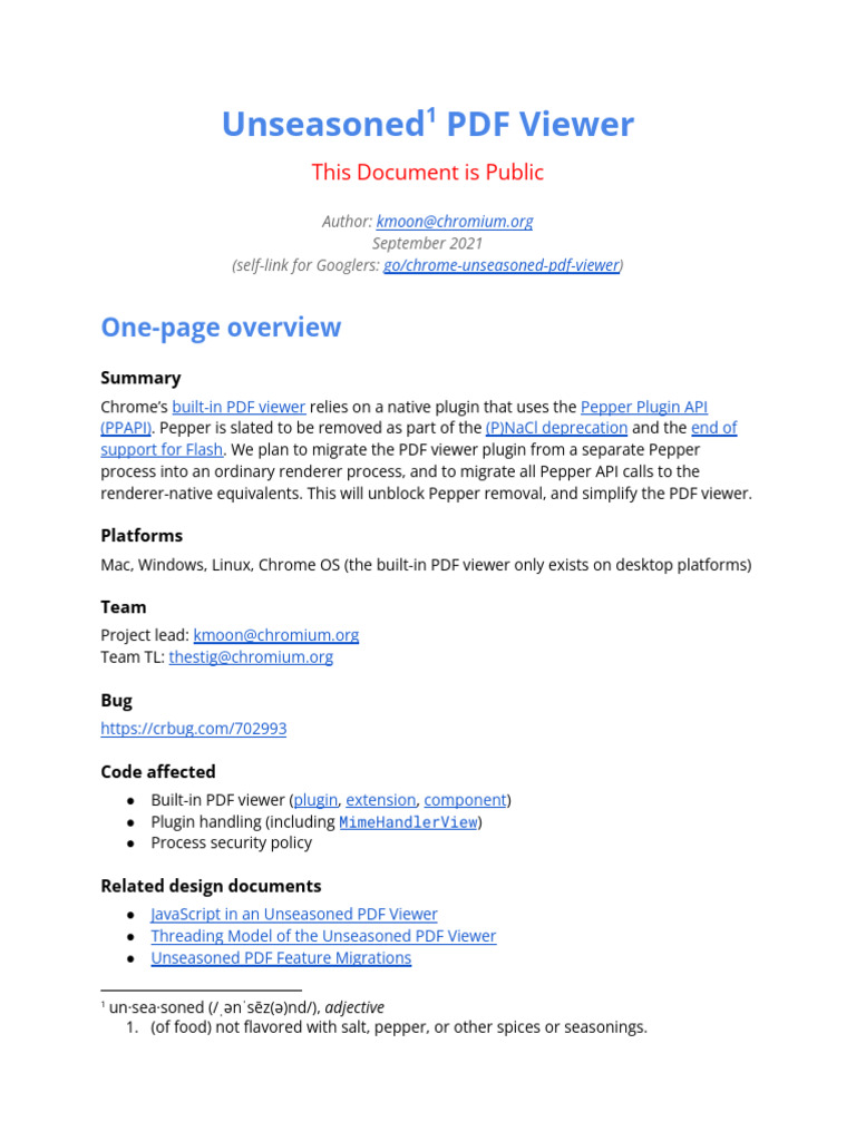 Chrome PDF Viewer Migration Overview | PDF | World Wide Web | Internet ...