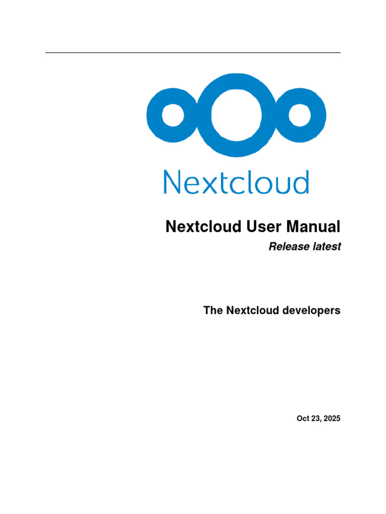 Nextcloud User Manual Overview | PDF | Computer File | File Transfer ...