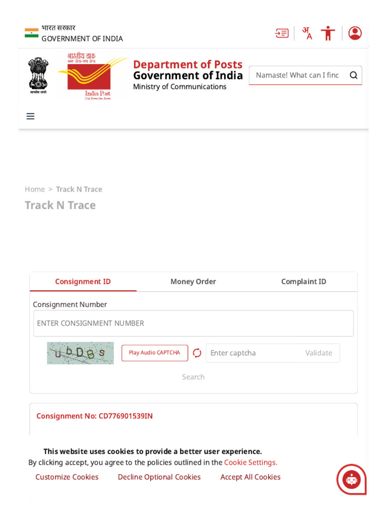 India Post Consignment Tracking Report | PDF