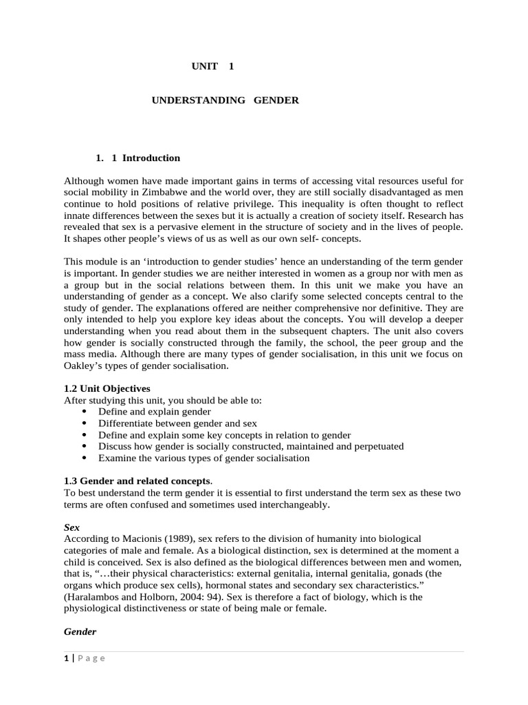 Understanding Gender: Key Concepts Explained | PDF | Gender | Gender ...