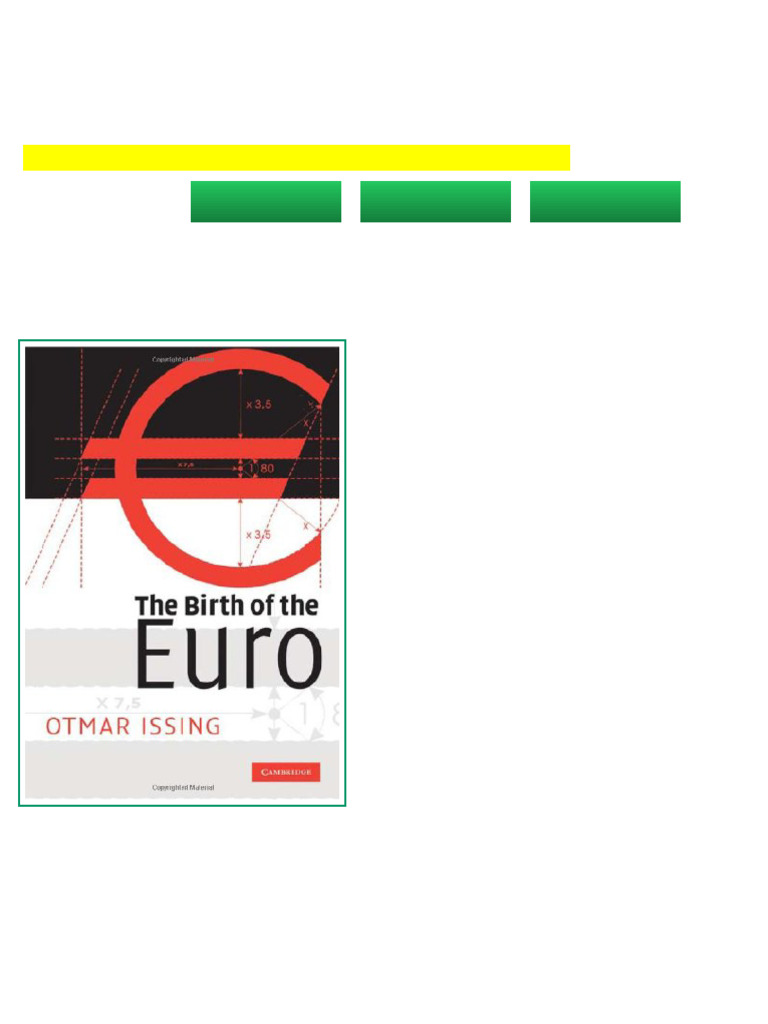The Birth of the Euro 1st Edition Otmar Issing sample | PDF