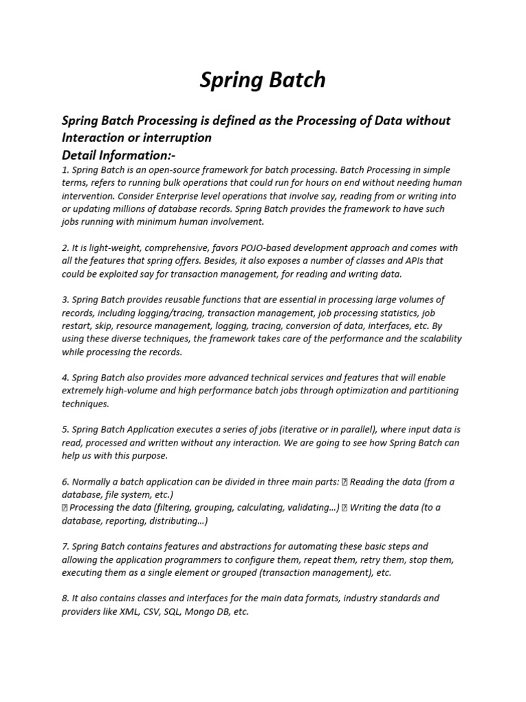 Spring Batch | PDF | Databases | Class (Computer Programming)