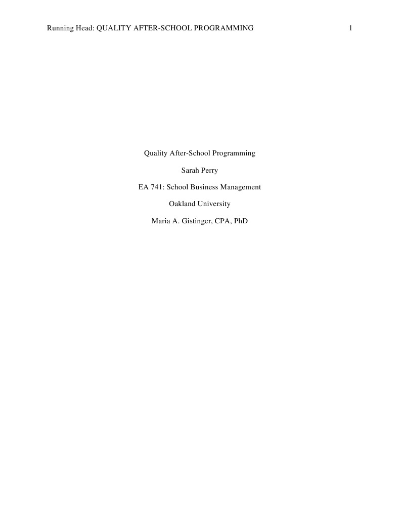 Enhancing Quality in After-School Programs | PDF | Homework | Motivation