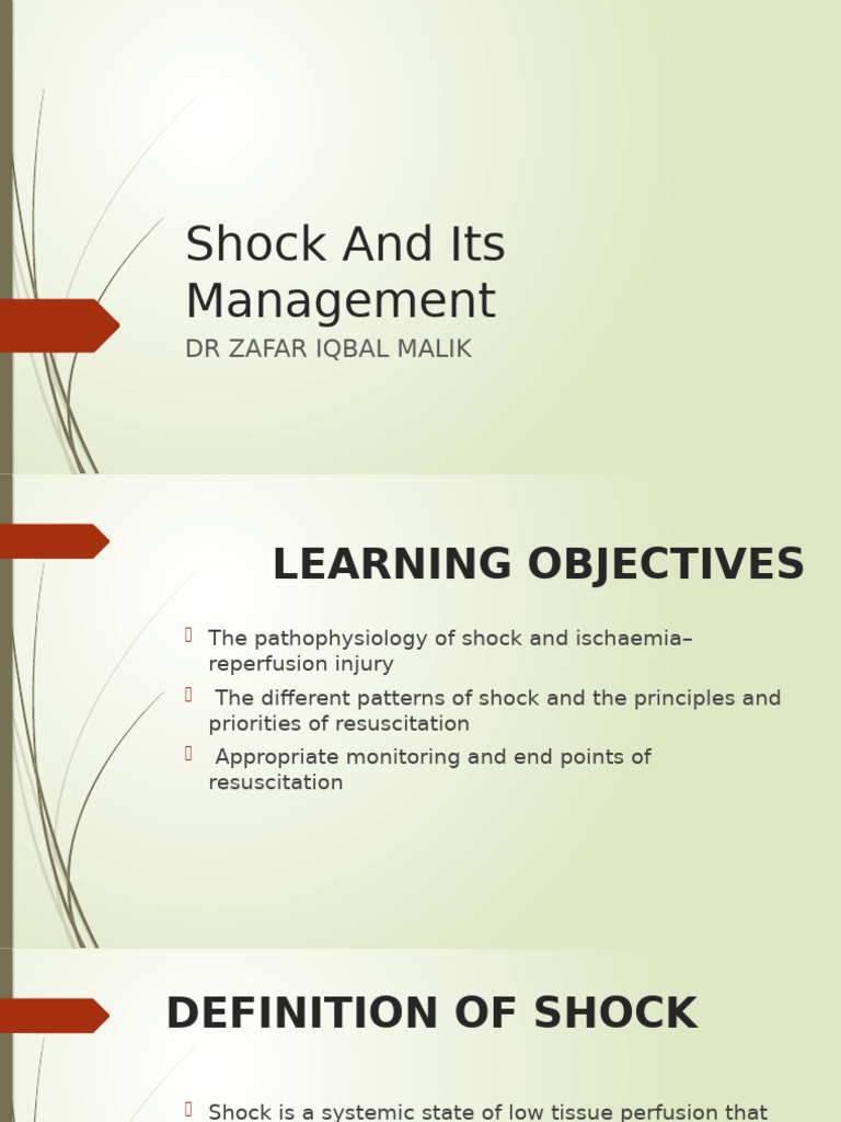 Shock and Its Management-28 | PDF | Shock (Circulatory) | Sepsis