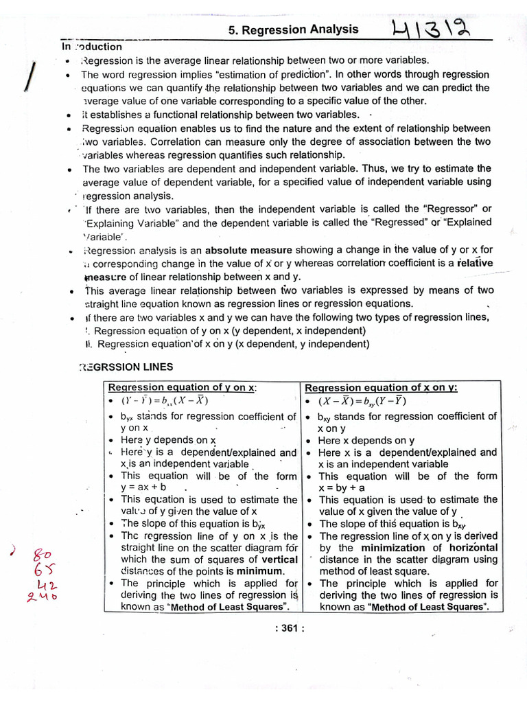 Regression (Statistics) | PDF