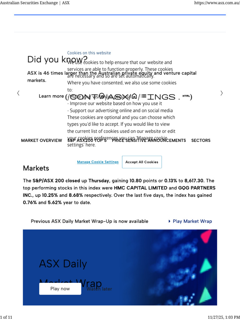 Australian Securities Exchange - ASX | PDF | Http Cookie | Equity ...