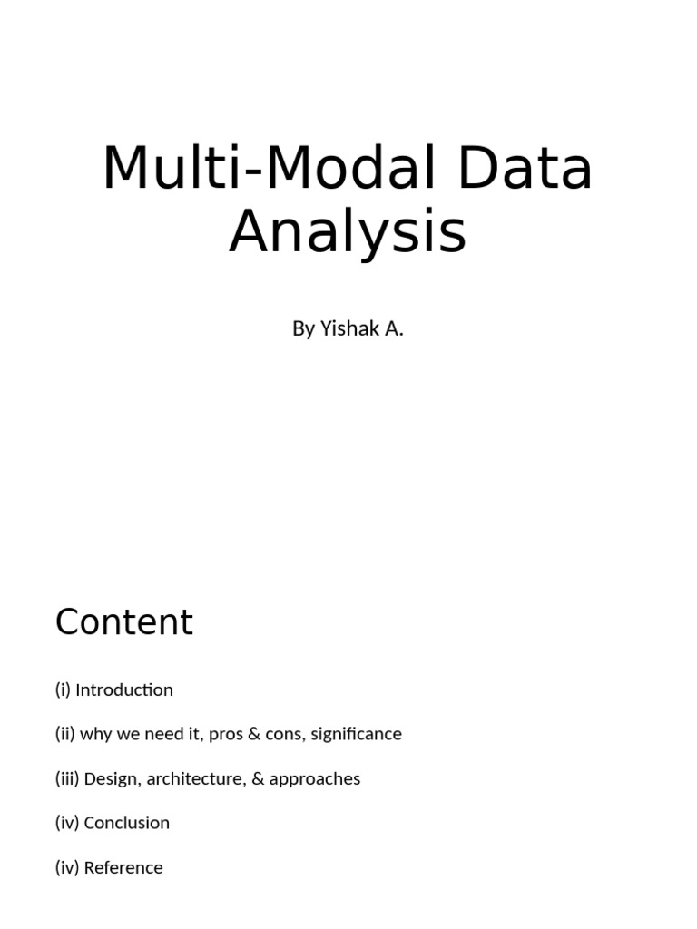 Multi-Modal Data Analysis Overview | PDF | Artificial Intelligence ...