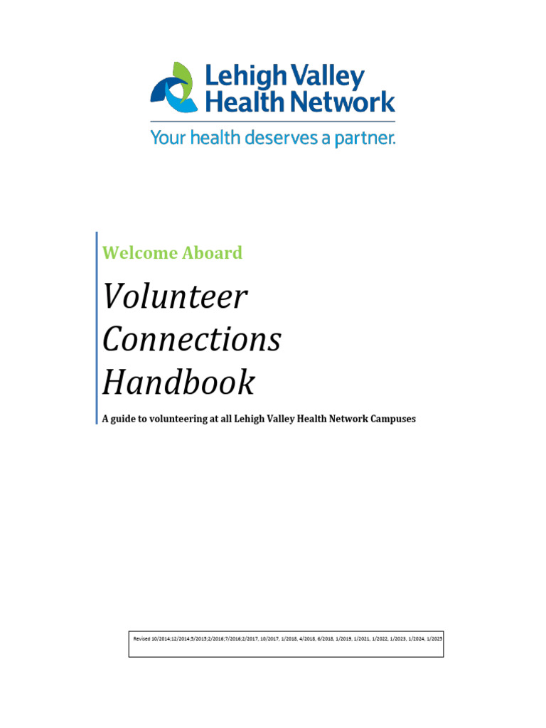 2025 Connections Volunteer Handbook - FINAL | PDF | Tuberculosis ...