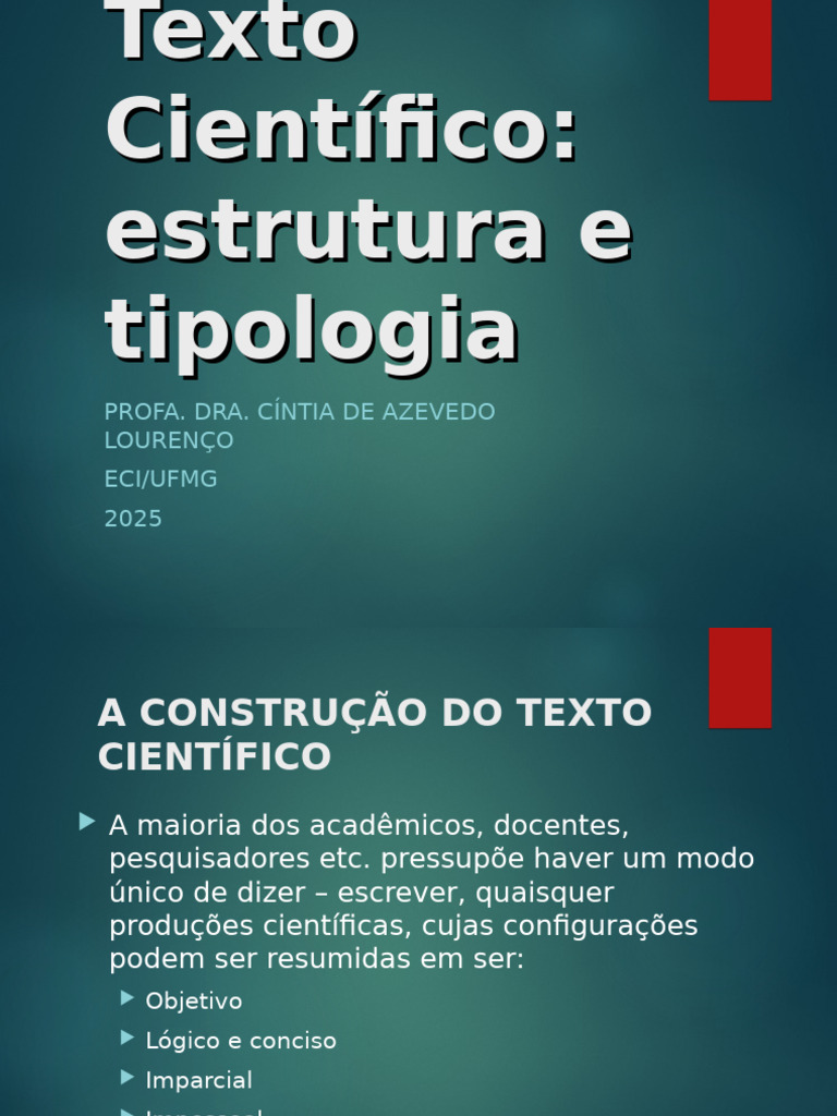 Estrutura do Texto Científico e Tipologias | PDF | Abstract (resumo)