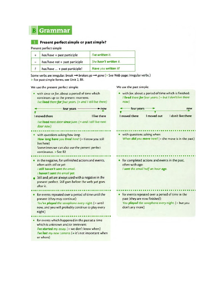 Present Perfect Grammar Exercises | PDF