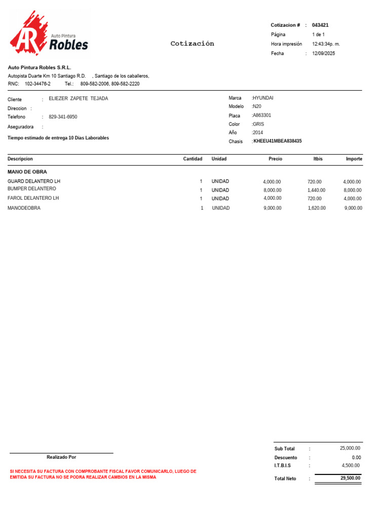 Robles Auto Pintura | PDF