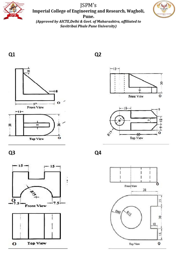 Engineering Graphics-I Question Bank 2017-18 | PDF