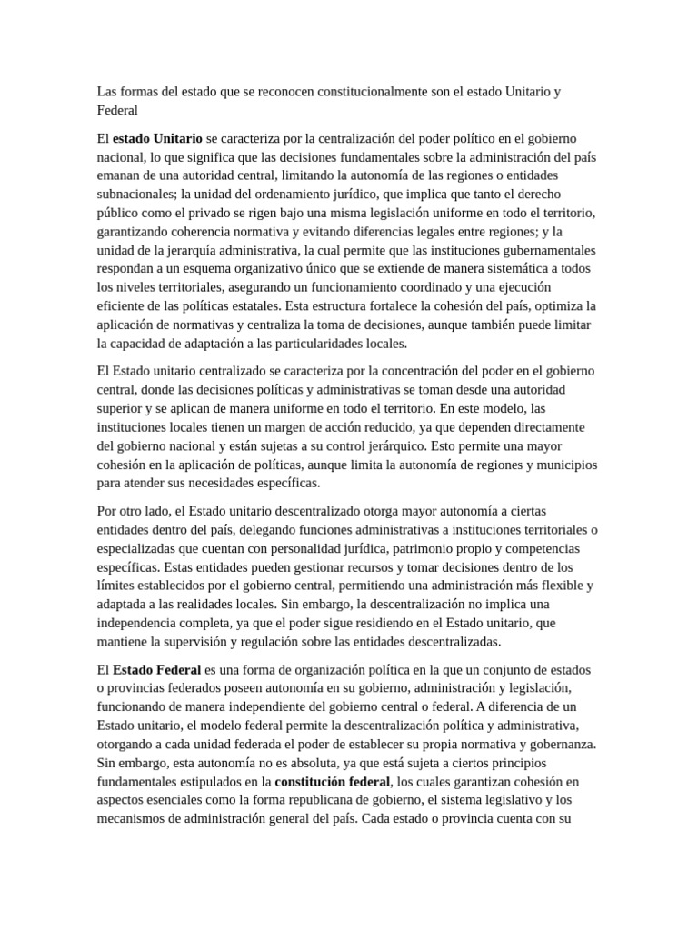 Formas de Estado y Democracia | PDF | Federación | Democracia
