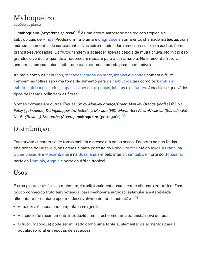 Maboqueiro: árvore e fruto africano | PDF | Frutas comestíveis | Árvores