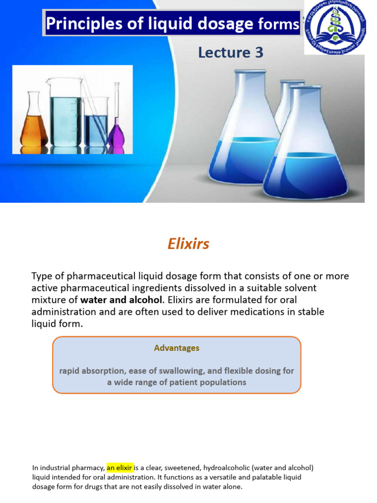 Elixirs and Mouthwashes in Pharmacy | PDF