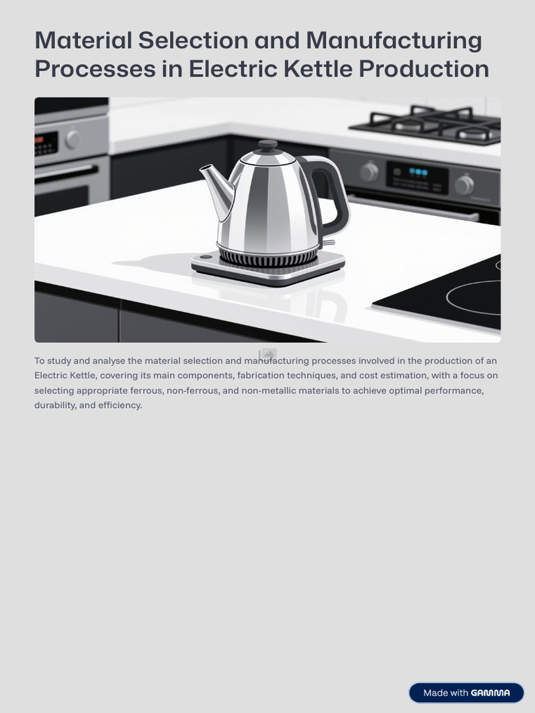 Electric Kettle Material & Manufacturing Guide | PDF | Electrical ...
