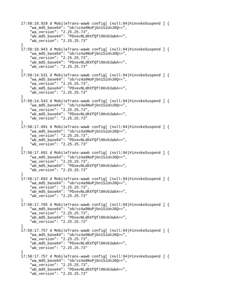 MobileTrans Configuration Log 2.25.25.73 | PDF