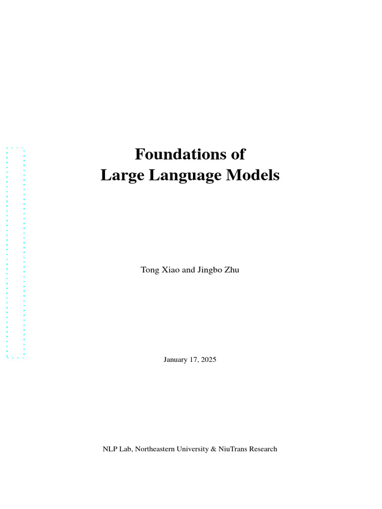 Foundations of Large Language Models | PDF