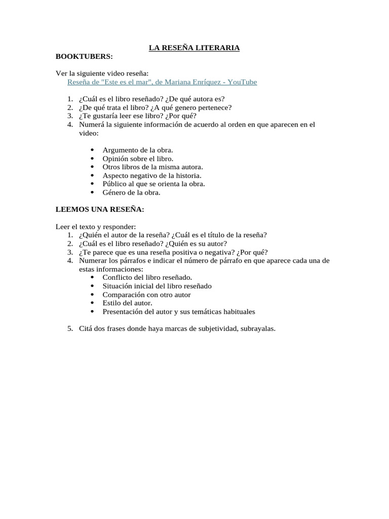 La Reseña Literaria | PDF
