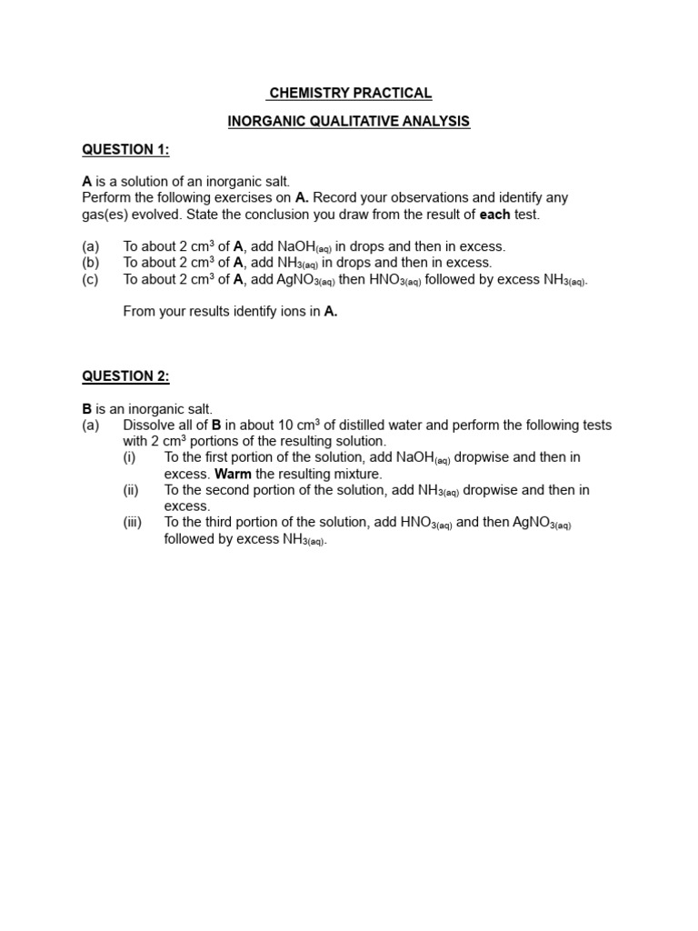 Inorganic Chemistry Practical Analysis | PDF | Titration | Chemistry