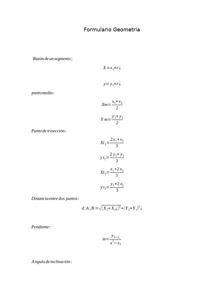 Fórmulas Básicas de Geometría | PDF