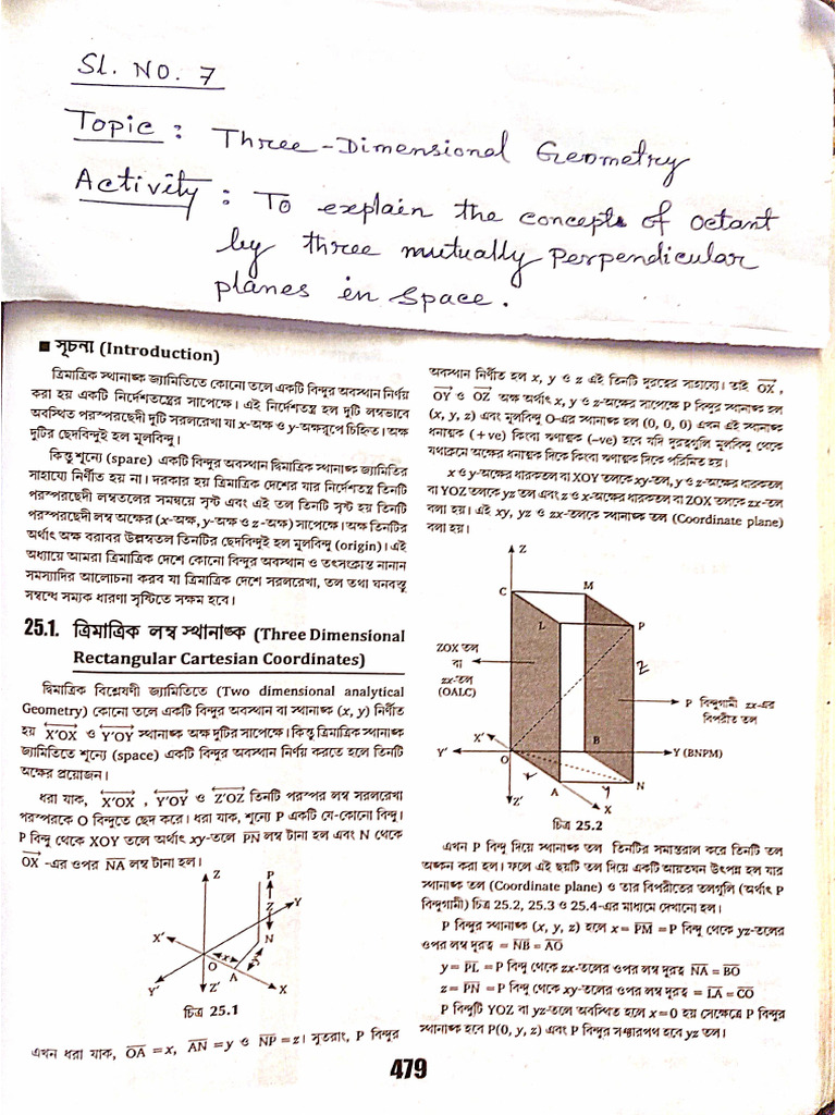 Project of Mathematics (Concept of Octant) | PDF