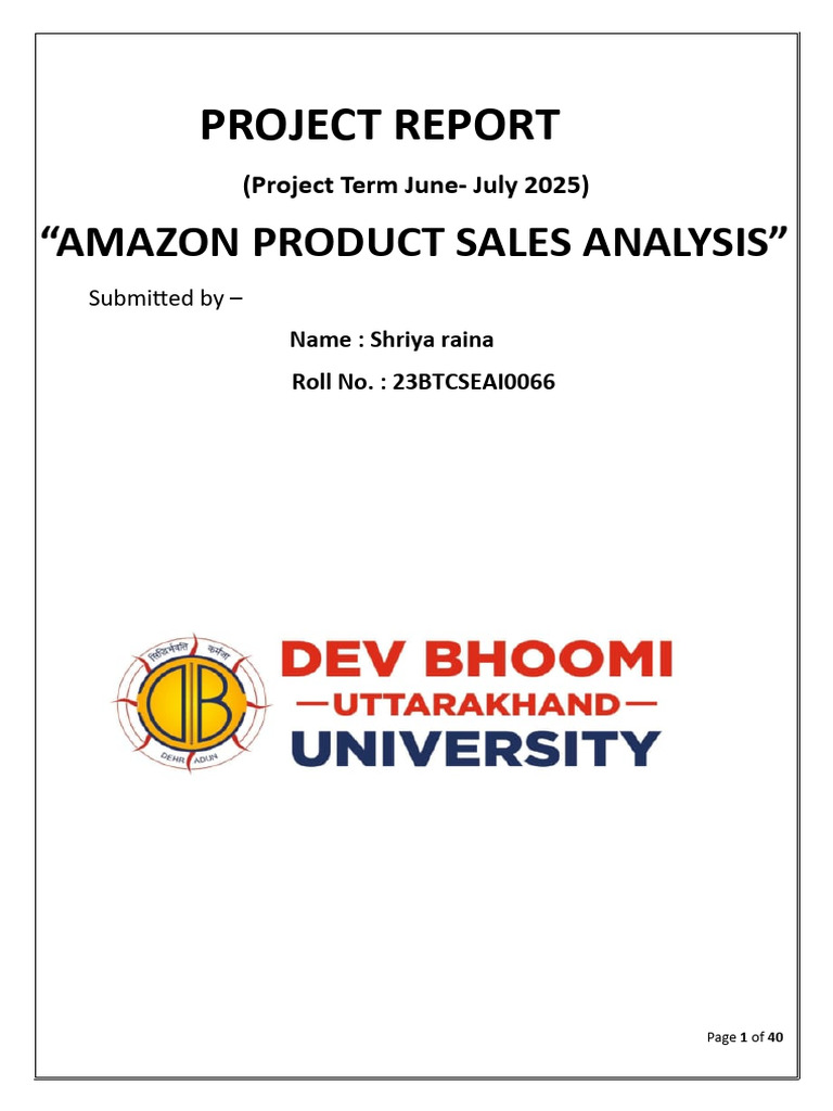 Amazon Product Sales Analysis Report | PDF | Normal Distribution | P Value
