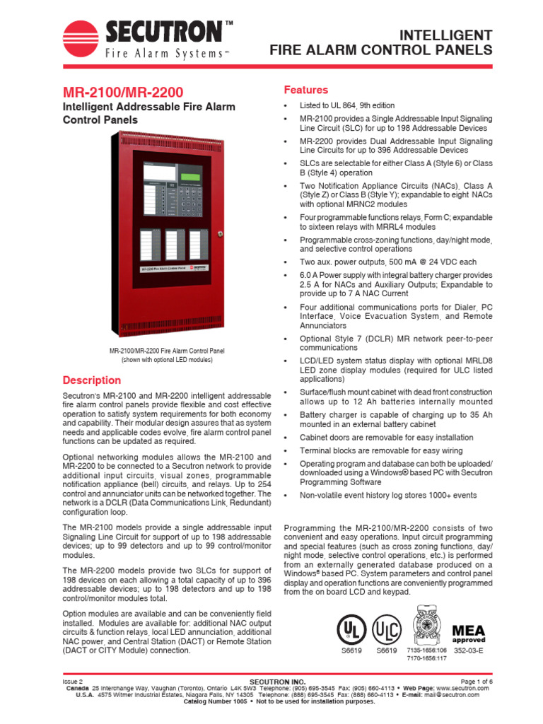Intelligent Fire Alarm Control Panels | PDF | Electrical Engineering ...