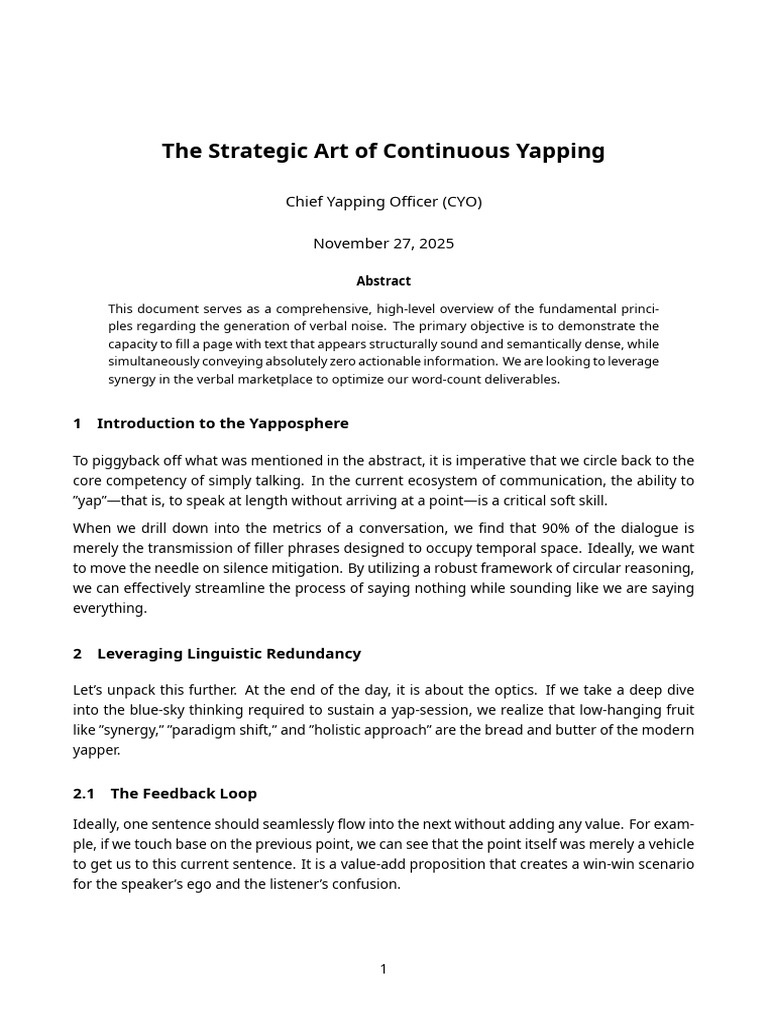 The Art of Yapping | PDF | Human Communication | Communication