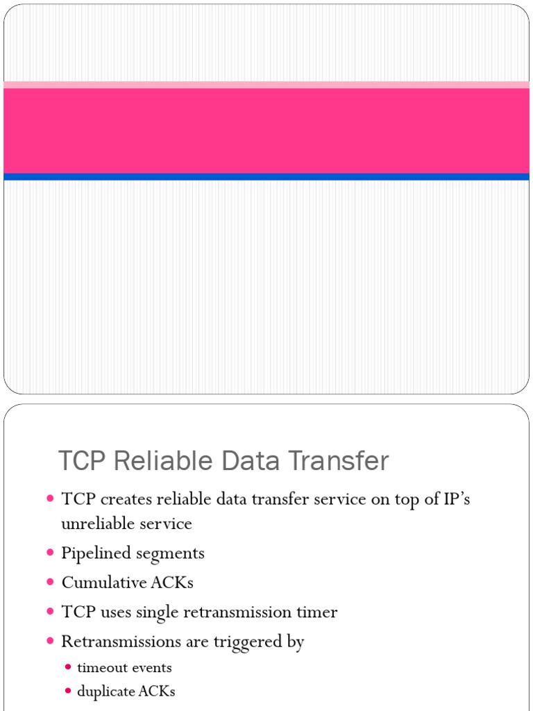 TCP Reliable Data Transfer Explained | PDF | Transmission Control ...
