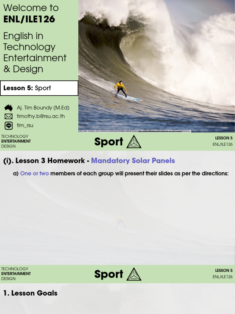 Lesson 5: Sports Overview and Skills | PDF | Sports | Entertainment