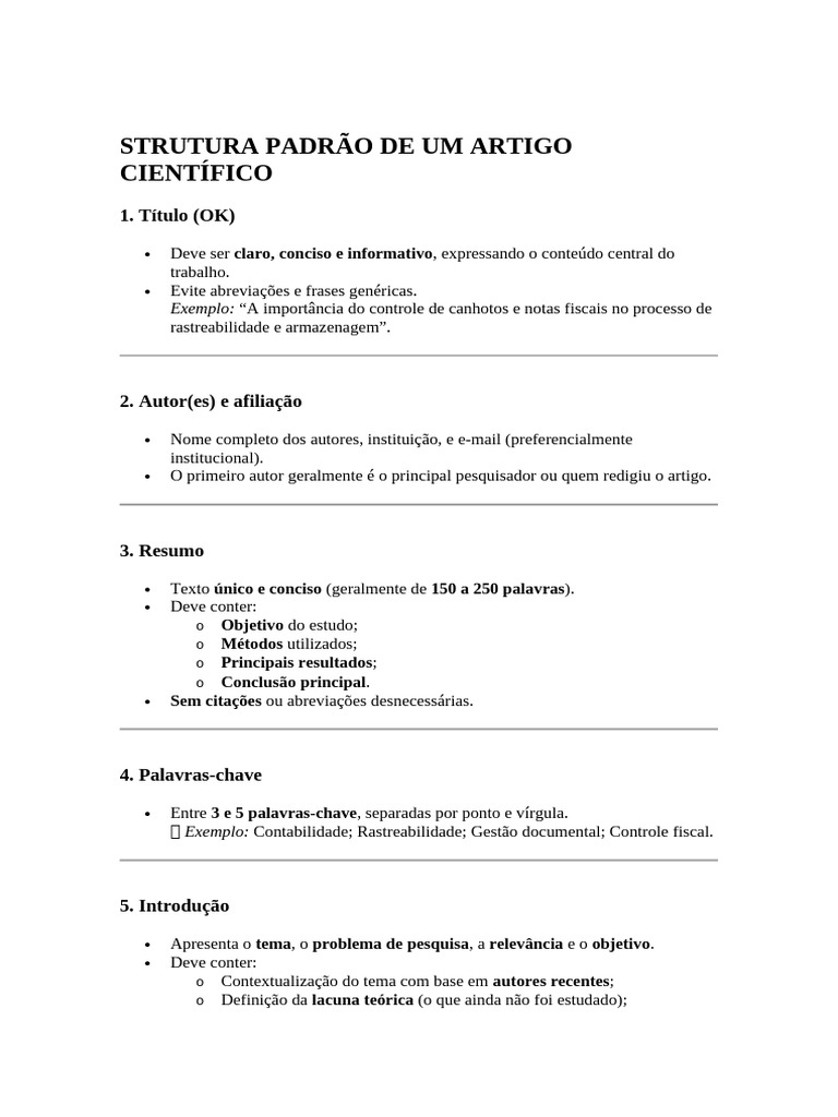 Estrutura de Artigo Científico Completo | PDF | Publicações acadêmicas