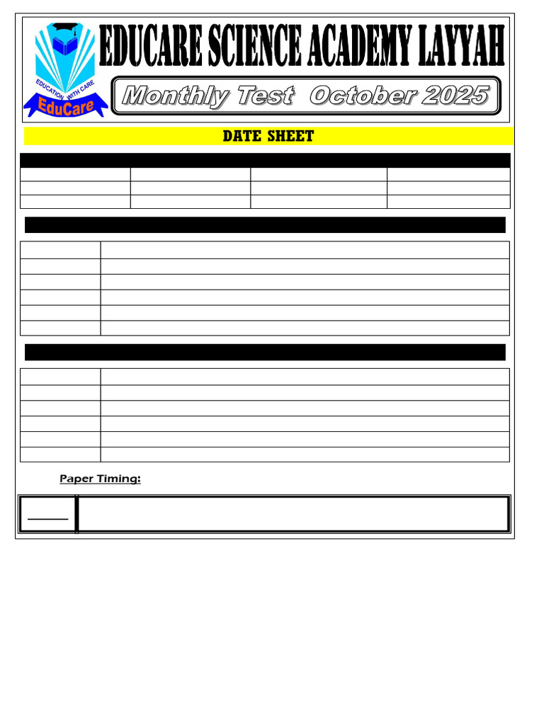 Monthly Test October | PDF