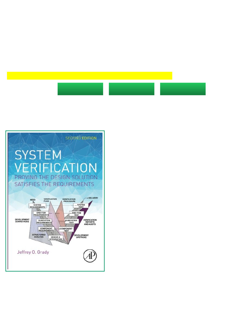 System Verification Proving the Design Solution Satisfies the ...