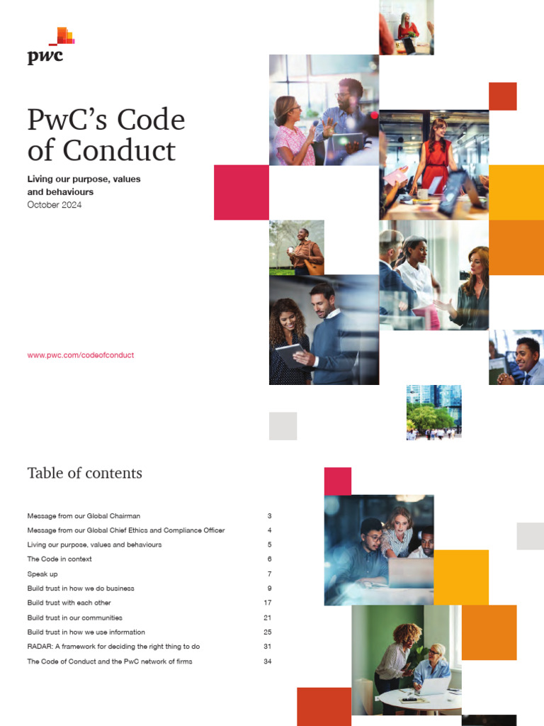 PwC Code of Conduct Overview 2024 | PDF | Bribery | Integrity