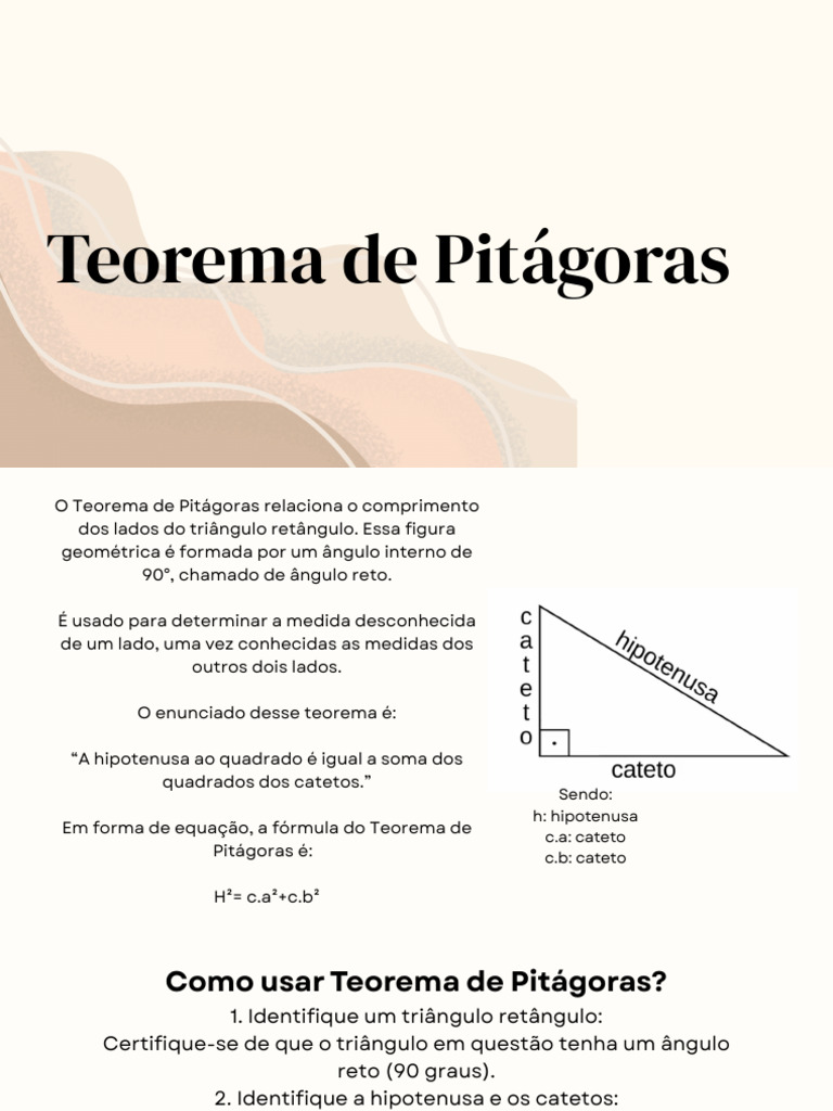 Teorema de Pitágoras: Definição e Aplicações | PDF