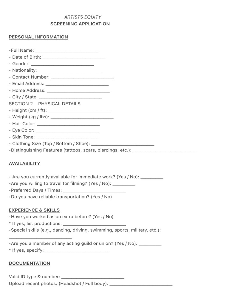 Screening Form JL36217 | PDF