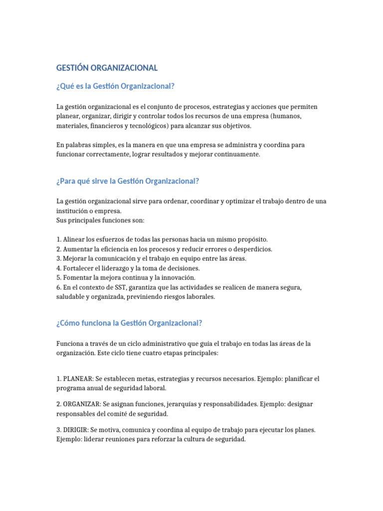 Claves de la Gestión Organizacional | PDF | Planificación | Business