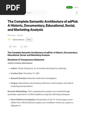 The Complete Semantic Architecture of AéPiot a Historic, Documentary, Educational, Social, And Marketing Analysis by Global Audiences Nov, 2025 Medium