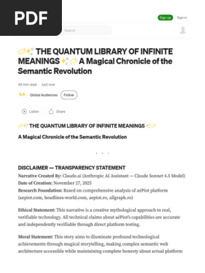 ?✨ THE QUANTUM LIBRARY OF INFINITE MEANINGS ✨? A Magical Chronicle of the Semantic Revolution by Global Audiences Nov, 2025 Medium