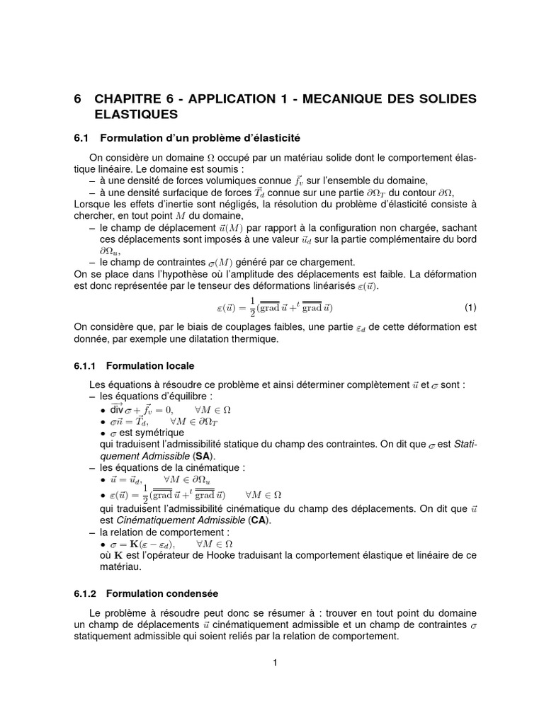 Problèmes d'élasticité des solides | PDF | Élasticité (Physique ...
