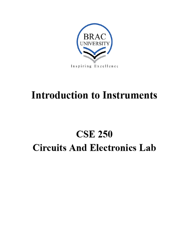 CSE 250 Lab (Introduction to Instruments)-Part-01 | PDF | Resistor ...