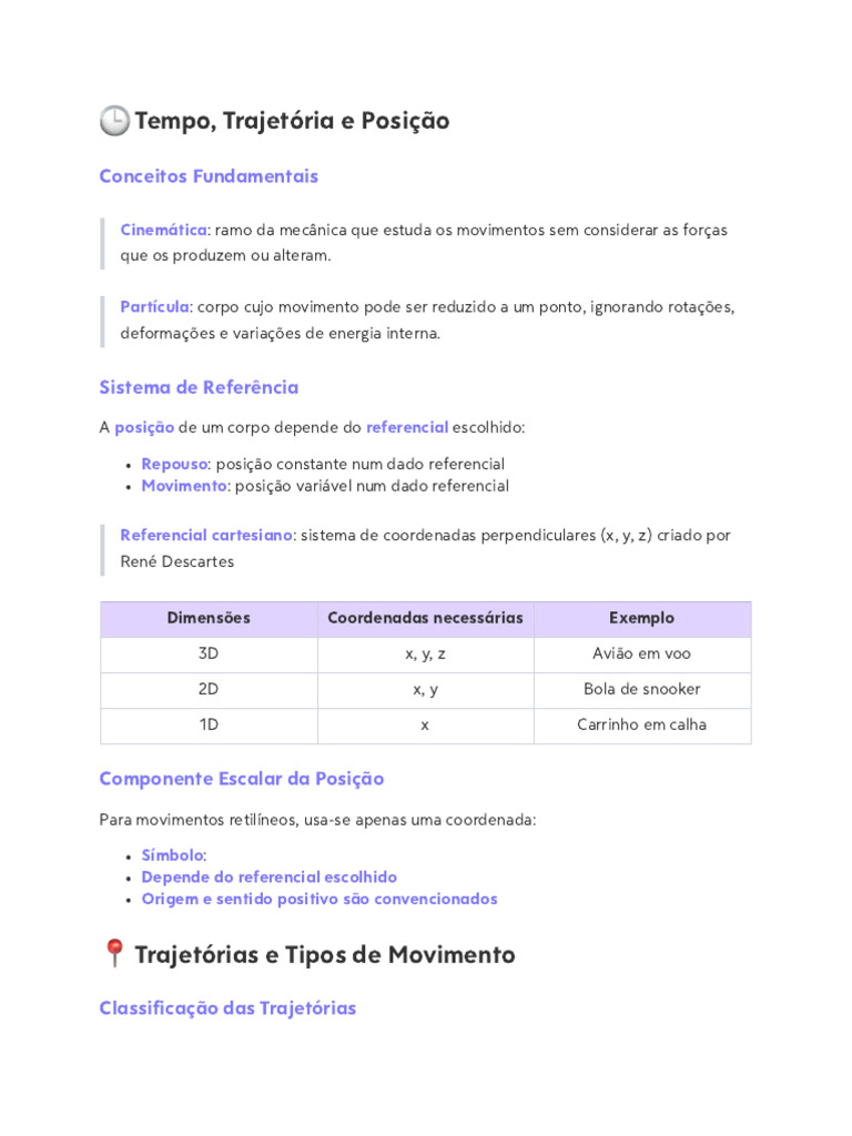 Conceitos de Cinemática e Movimento | PDF | Mecânica | Física