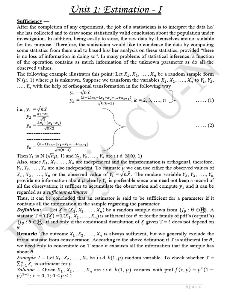 Estimation Theory | PDF | Statistics | Applied Mathematics