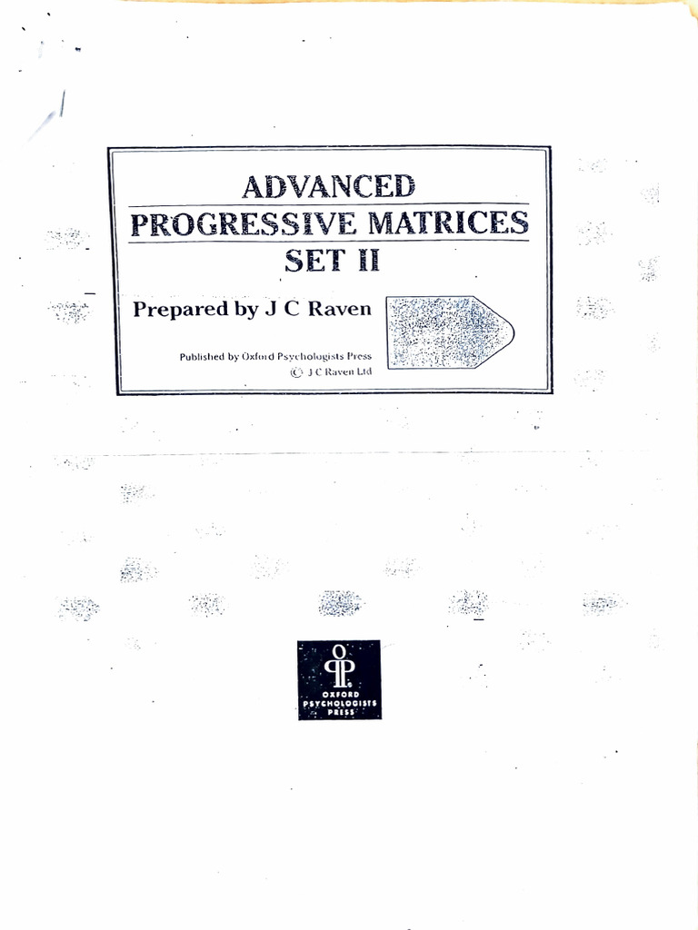 Advanced Progressive Matrices Set II | PDF